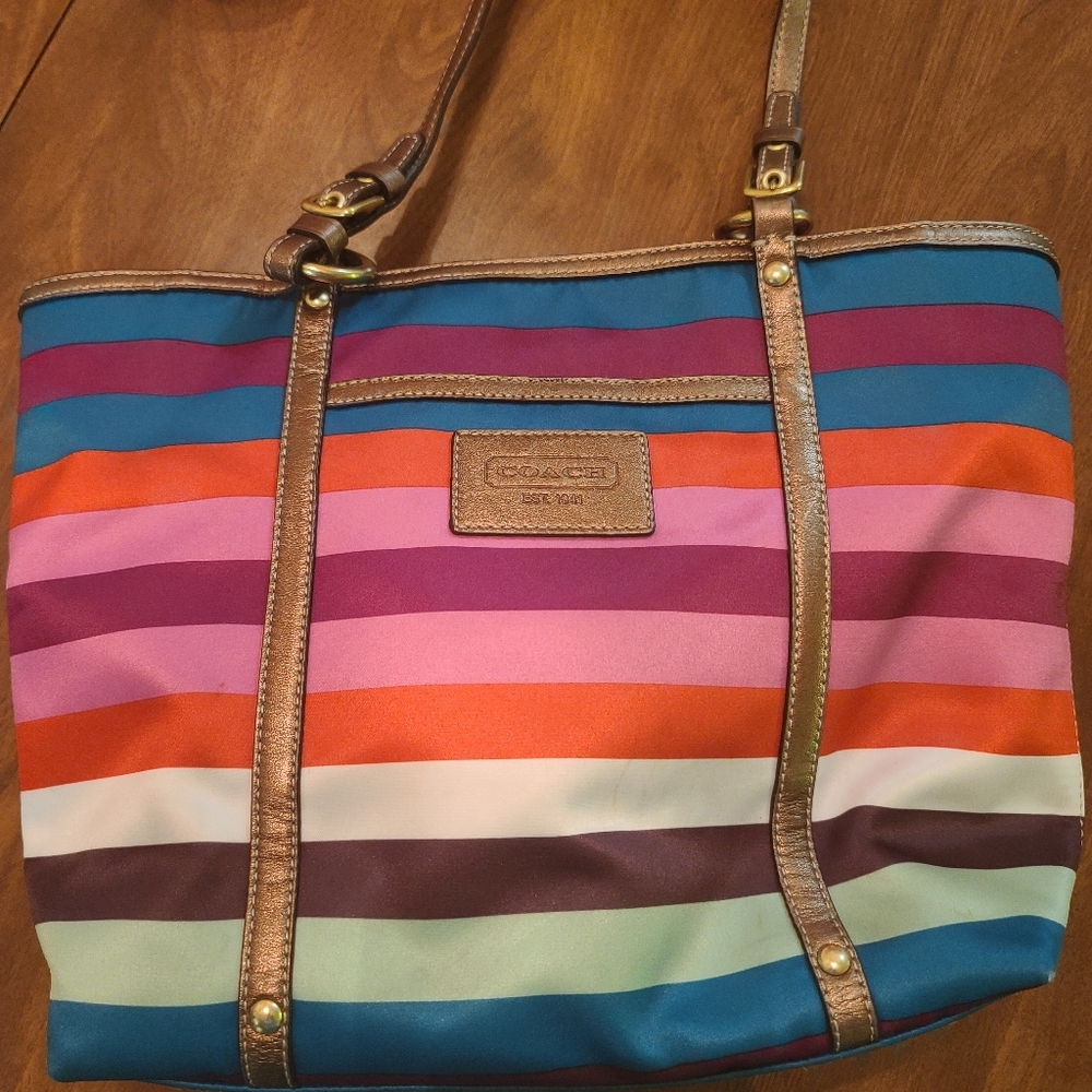 Coach legacy stripe shoulder bag